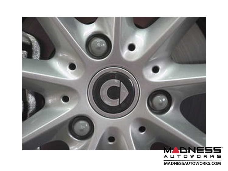 smart fortwo Wheel Bolt Covers Silver / Grey 15mm (12) SMART